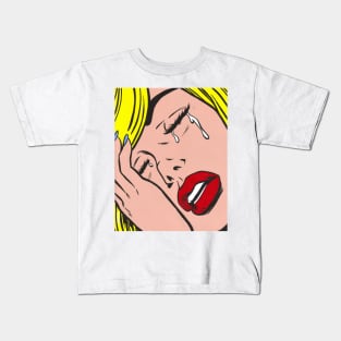 Blonde Sad Comic Girl Kids T-Shirt